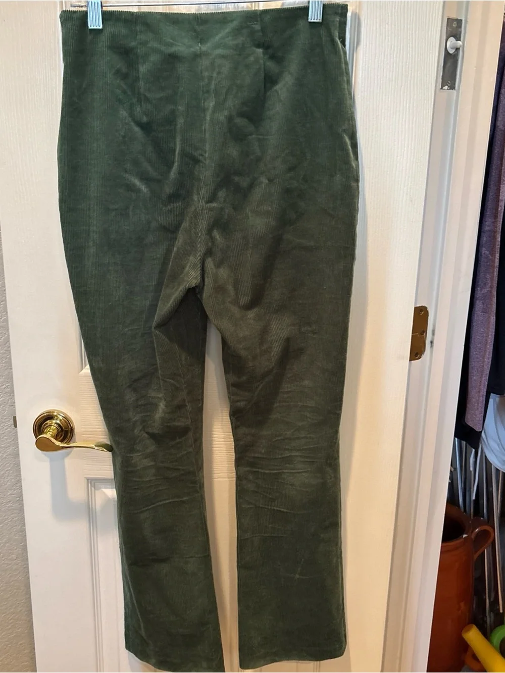 Tuckernuck Green Corduroy Ashford Pants Crop Kick Flare High-Rise sz Large